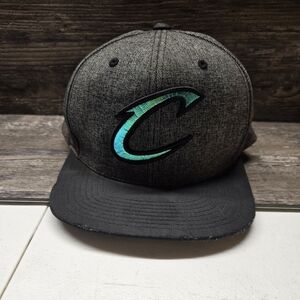 Vintage Cleveland Cavaliers Mitchell & Ness Black Teal Tonal Snapback hat cap